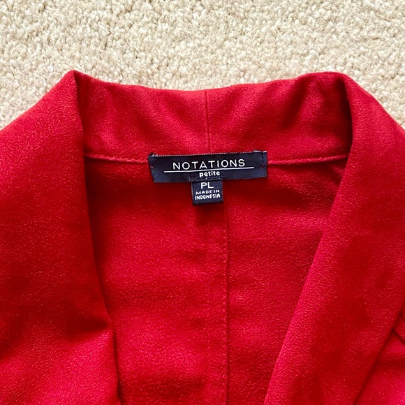 Vintage Red Ruffled Notations Blazer - Picture 2 of 5